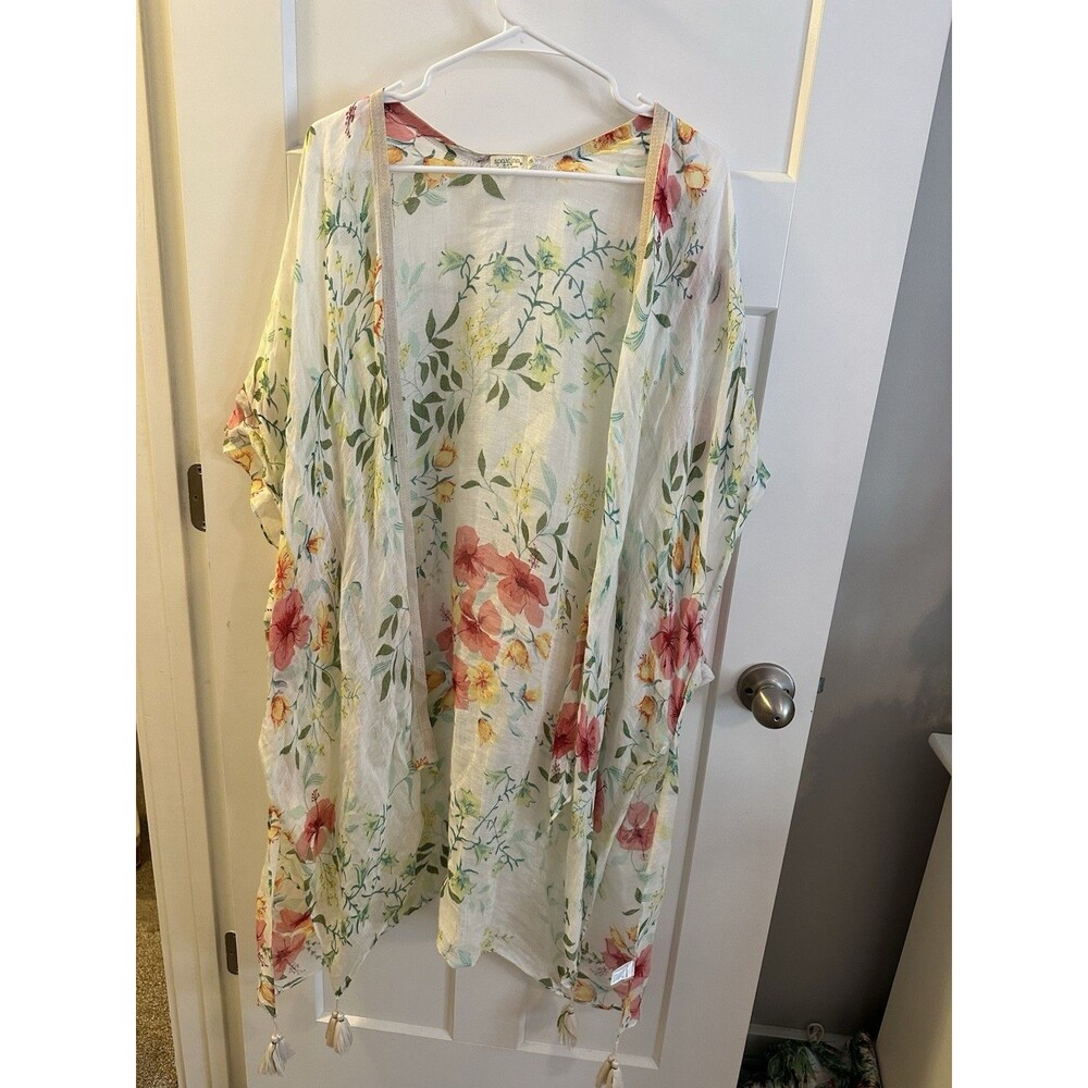 Women’s Spartina 449 Floral Shawl One Size Linen Blend